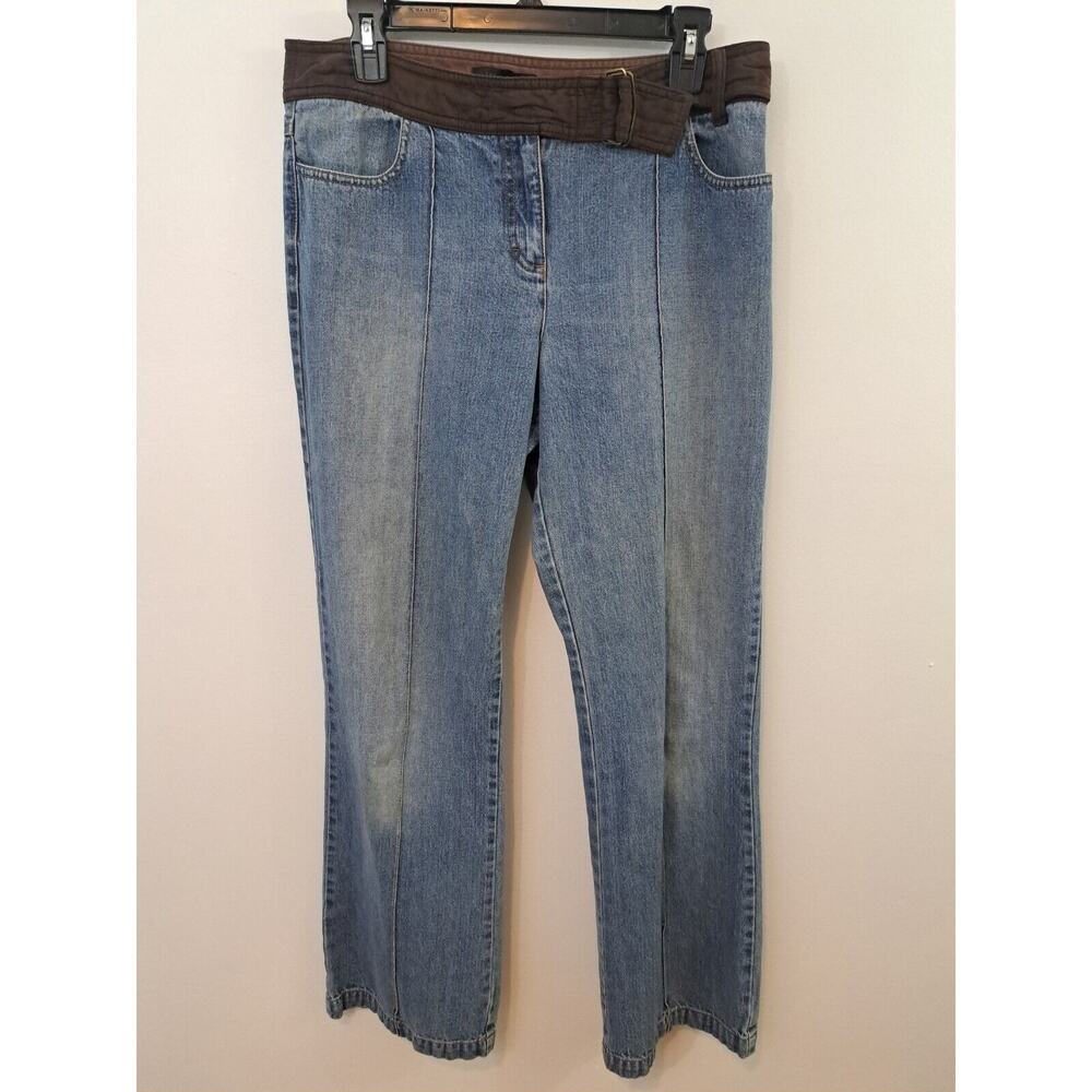 The Limited Women's Light Wash Straight Leg Belted Jeans Size 10 Y2K runs small